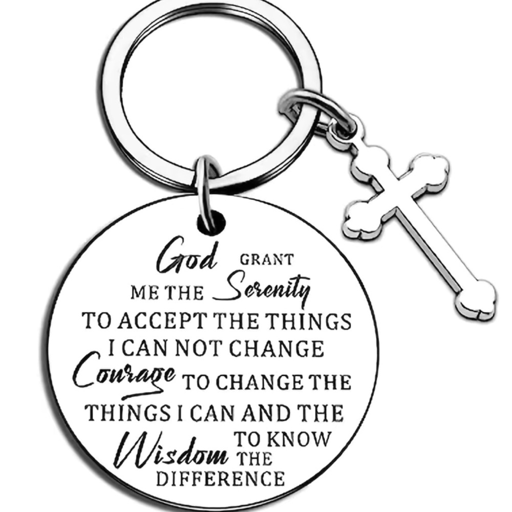 Serenity Prayer Stainless Steel Keychain